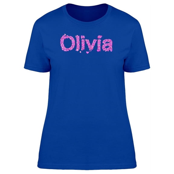 Olivia Cute Pink Heart Name T-Shirt Women -Image by Shutterstock, Female Small