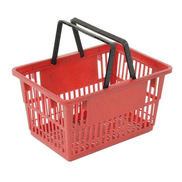 Plastic Shopping Basket with Plastic Handle, Standard, 17"L X 12"W X 9