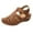 Brown, variant on LoyisViDion Soft Leather Closed Toe Vintage Anti-Slip Sandals for Women High-Quality Beige 7(37)