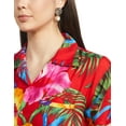 thumbnail image 6 of Stylore Womens Hawaiian Shirt Short Sleeve Blouse Big Hibiscus Red L, 6 of 7