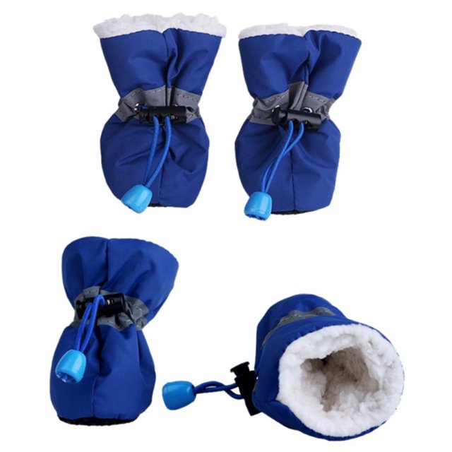 Fymall 4 Pcs/lot Pet Dog Warm Cashmere Inner Anti-slip Rain Shoes Snow ...