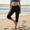 thumbnail image 6 of Ihhxva Women's Capri Pants 3/4 Length Cuffed Ankle Relaxed Fit Elastic Waist Yoga Pockets Stretchable Summer Jogger Leggings Gym Daily Wear S-2XL, 6 of 9