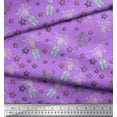 thumbnail image 2 of Soimoi Purple Cotton Duck Fabric Bottle vase & clematis Floral Printed Craft Fabric by the Yard 42 Inch Wide, 2 of 3