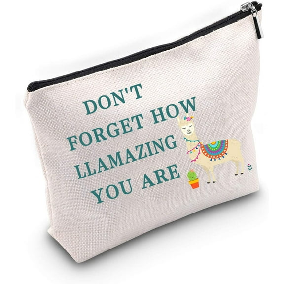Llama Gift Never Forget How Llamazing You are Novelty Gift Alpaca Makeup Bag for Women Girls Cosmetic Bags Gifts Animal Lover Gift