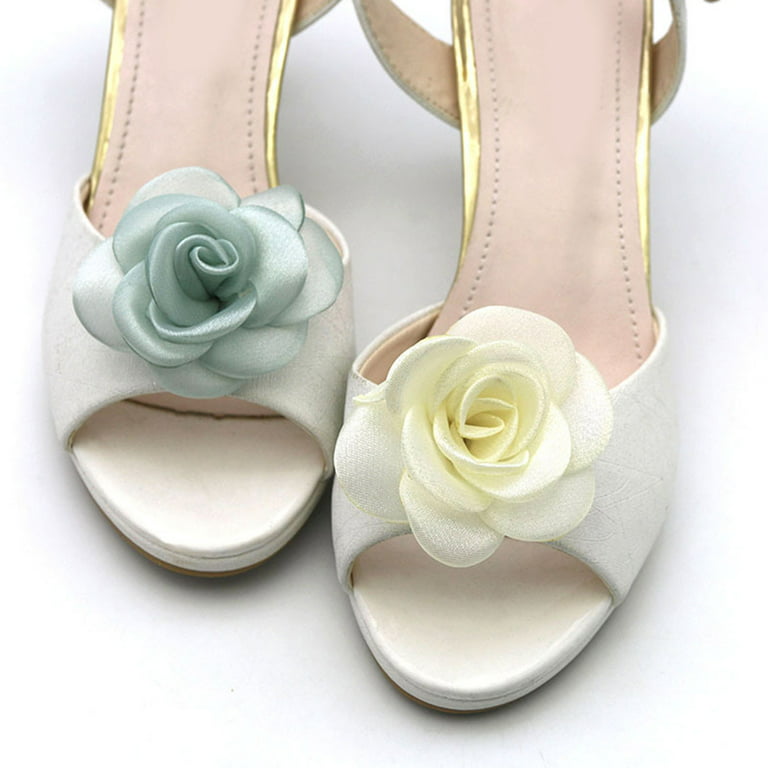 Detachable Fashion Shoe Clips Charms Fabric Rose Flower Shoes Buckles  Flower Charms Decoration for High Heels Sandal 