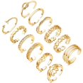 thumbnail image 1 of Anillos para el dedo del pie Honsny, 12 piezas, chapados en oro de 14K y plata, ajustables, 1 of 6