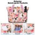 thumbnail image 2 of Tote Bag for Women - Pink Beagle and Flower Shoulder Bag - Large Utility Work Duffle Bag with Zipper Handbag for Travel, Work, Sprots, 2 of 5
