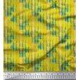 thumbnail image 1 of Soimoi Yellow Georgette Viscose Fabric Vertical Stripe Printed Fabric 1 Yard 42 Inch Wide, 1 of 3