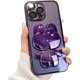 thumbnail image 1 of Funda para iPhone 14 con adorable conejito, soporte oculto, TPU suave transparente, a prueba de golpes, espejo 3D, soporte de conejo con protección para cámara, para mujeres y niñas - Morado, 1 of 8