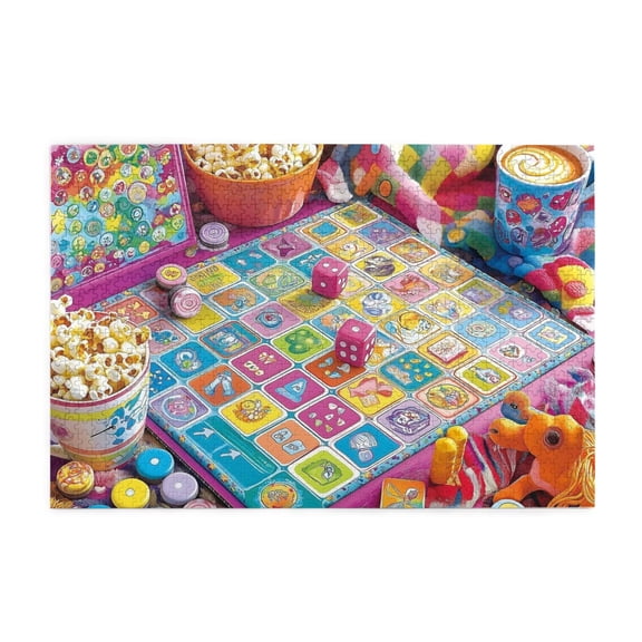 500 Piece Wooden Vibrant Game Night Jigsaw Puzzle For Adults – Colorful Leisure Scene, Challenging & Relaxing Brain Exercise, Interlocking Pieces, Artistic Home Decor, Great Gift Idea