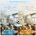 thumbnail image 2 of 25-Inch Low Profile Ceiling Fan with Light - Dimmable LED, 6-Speed and 3 CCT, Quiet DC Motor, Remote Control, 5 White Blades for Indoor/Outdoor, 2 of 8