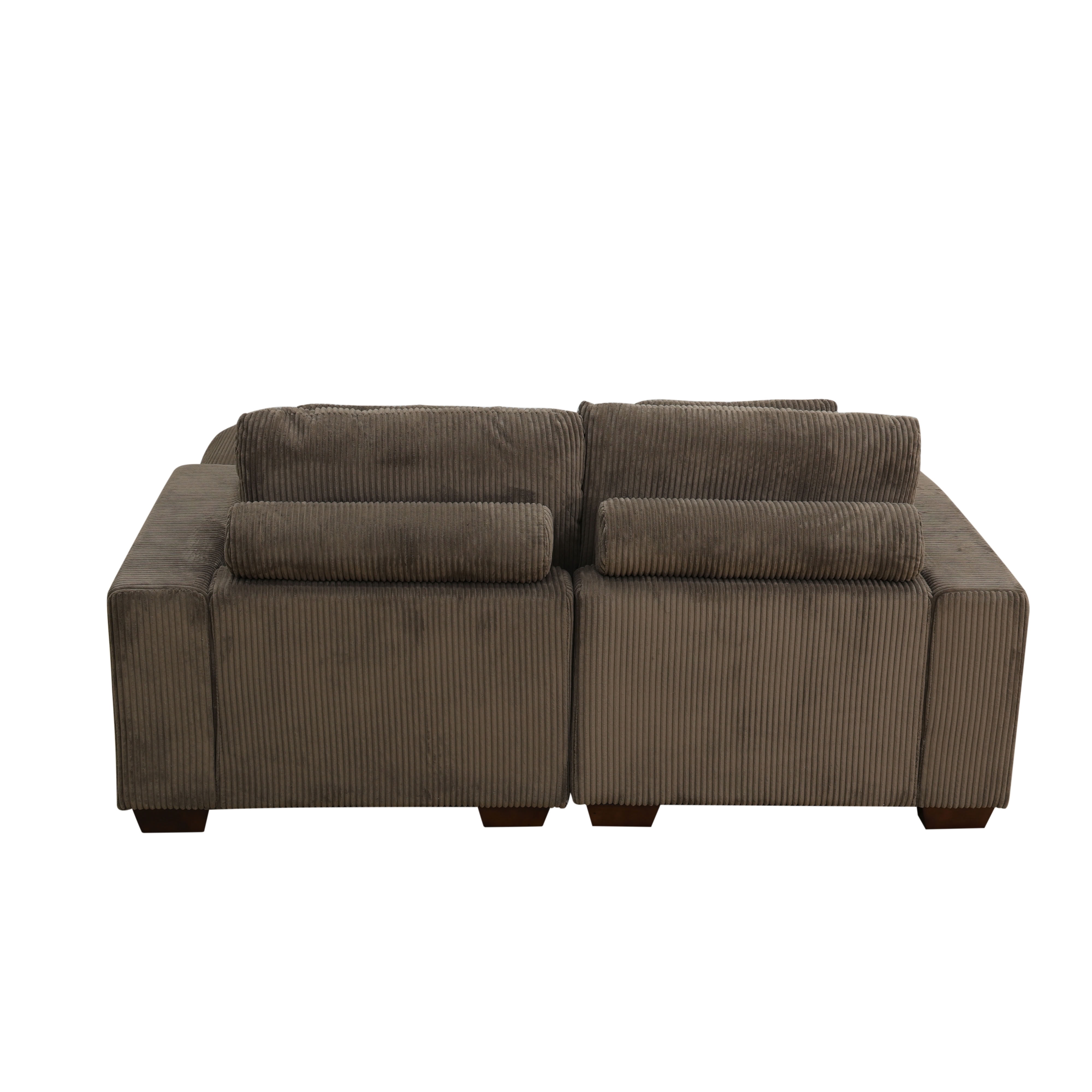 MAYEERTY Modular Sofa Set, Upholstered Couch with Anti-Insect Solid Wood Frame, Convertible Sofa for Living Room Apartment Family Room, Brown
