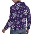 thumbnail image 6 of Picia Christmas Purple Snowflakes Pattern Casual Men's Hoodie - Lightweight Hooded Sweatshirt with Kangaroo Pocket, Comfortable Pullover for Everyday, Travel-3X-Large, 6 of 7