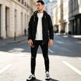 thumbnail image 4 of Smawell Men Hooded Multi Pocket Cargo Windbreaker Jacket, 4 of 6