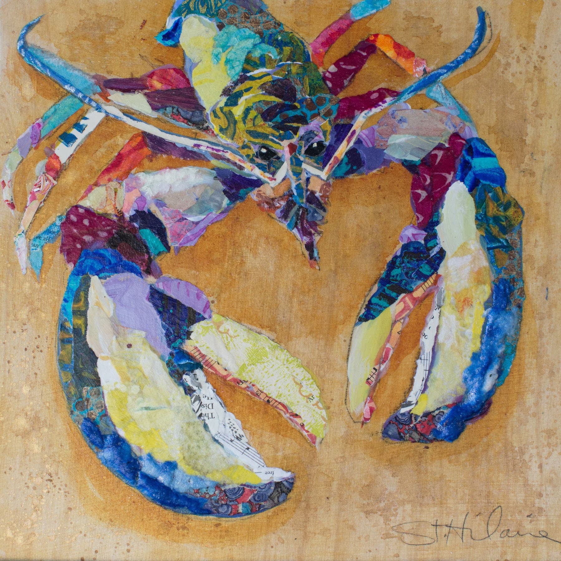 "Tropical Lobster" Painting Print on Wrapped Canvas