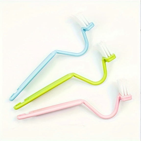 3-Pack Toilet Bowl Brush and Holder Alternative, V-Shaped Long Handle Toilet Cleaner Brush, Bathroom Toilet Scrubber for Under Rim Cleaning, Toilet Bowl Deep Cleaning and Corner Scrubbing