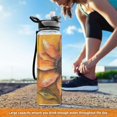 thumbnail image 6 of Sports Water Bottle 1000ML Tritan Food Grade Clear Water Bottle Fitness Outdoor Sports Bike Large Orange Flower, 6 of 7