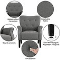 thumbnail image 3 of Yaheetech 2pcs Modern Upholstered Accent Chair with Wooden Leg for Living Room, Dark Gray, 3 of 9