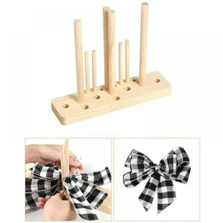 Bow Maker for Ribbon Wreaths, Double Sided Wooden Bow Making Tool for  Crafts Hair Bow Makers Decoration for DIY Christmas Holiday Gift 
