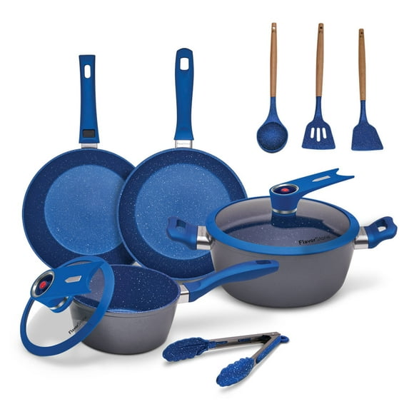Bateria de Cocina Flavorstone Light Grande Antiadherente Set 10 Piezas Azul