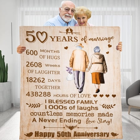 5 Years 5th Anniversary Throw Blanket Gifts Gift for 5th Wedding Anniversary Valentine Gifts for Her Him Wife Husband Mom Dad Girlfriend Boyfriend