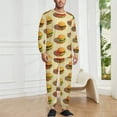 thumbnail image 2 of Hamburgers Men's Pajama Set Sleepwear Pjs Lightweight Long Sleeve Crewneck Shirts and Bottoms Soft Comfy Sleep Sets L, 2 of 5