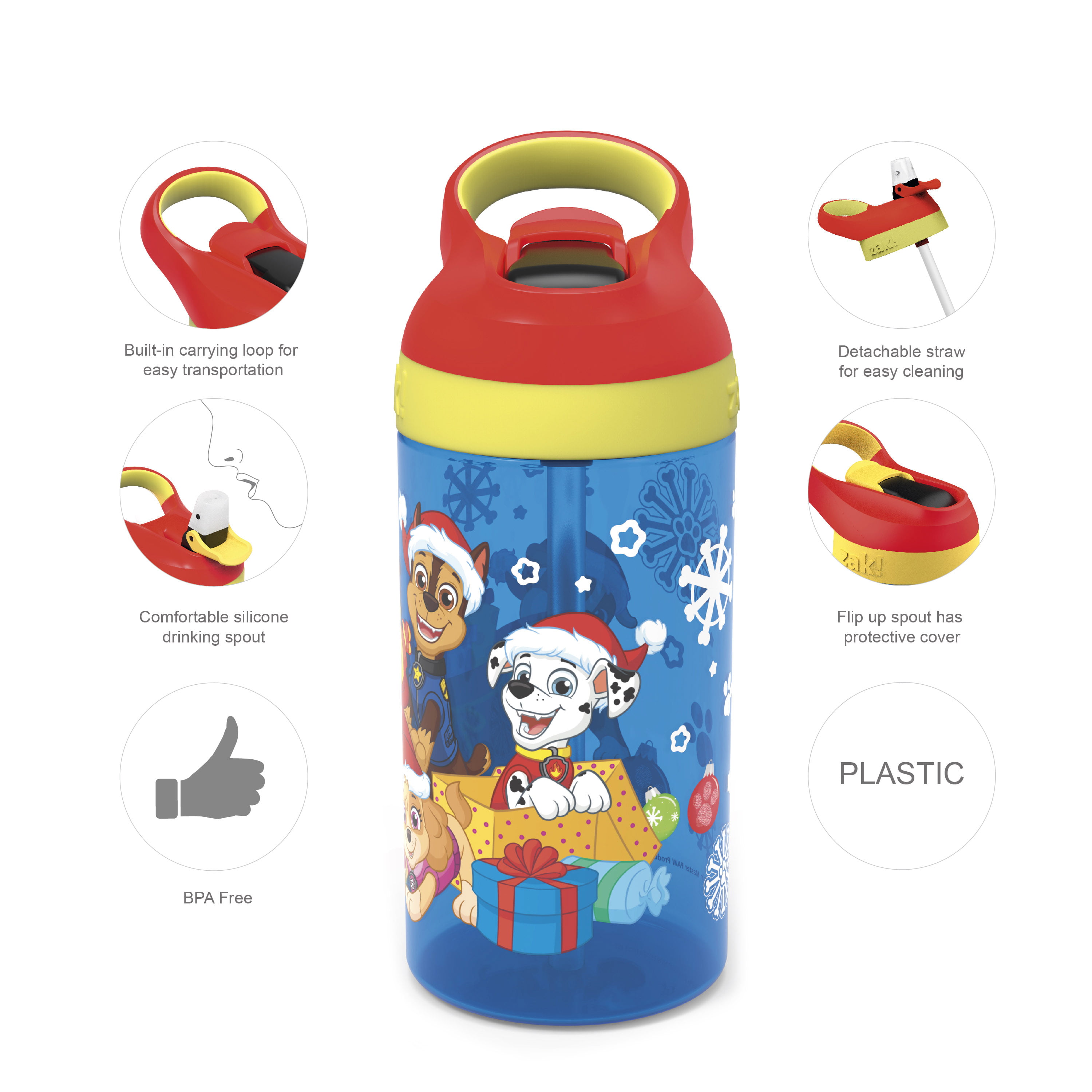 Paw Patrol Kids 16 oz PP Sports Tumbler with lid and straw NEW BPA Free