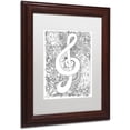 thumbnail image 2 of Trademark Fine Art "J-Clef Doodle" Canvas Art by KCDoodleArt White Matte, Wood Frame, 2 of 4