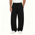 thumbnail image 6 of Yongwang Mens Baggy Sweatpants Drawstring Elastic Waist Wide Leg Pants Athletic Outfits Long Trousers with Pockets, 6 of 8