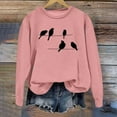 thumbnail image 4 of Arlun Women's Vintage Birds Graphic Sweatshirts Loose Fit Long Sleeve Crewneck Pullovers Fashion Soft Comfortable Hooded Tops For Bird Lovers Pink M, 4 of 4