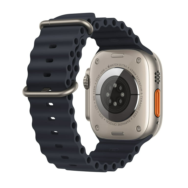 Apple Watch Ultra [GPS + Cellular 49 mm] smart watch w/Rugged Titanium Case  & Orange Alpine Loop - Small. Fitness Tracker, Precision GPS, Action