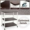 thumbnail image 6 of Costway 3-Tier Baker’s Rack with 10 Removable Hooks Lockable Casters for Coffee Restaurant, 6 of 10