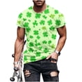 thumbnail image 2 of Blczomt 2026 Mens Short Sleeve Shirt St Patricks Day Green Irish Shirt Big and Tall Shamrock Clover Graphic Summer Top, 2 of 5