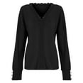 thumbnail image 6 of Wdgfv Cashmere Pullover for Women Elegant Lace V-Neck Pullover Sweater For Women Loose Fit Solid Knit Top Casual European Style Comfortable, 6 of 8