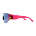 thumbnail image 3 of Boys Kids Rimless Shield Color Mirror Wrap Curved Sport Sunglasses Pink - Yellow Mirror, 3 of 4