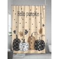 thumbnail image 5 of Fall Shower Curtain Pumpkin Leaves Shower Curtains for Bathroom Thanksgiving Decor, Waterproof Polyester Shower Curtain Set with Hooks, Extra Long 72" x 96" Hello Pumpkin Yellow, 5 of 6