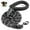 BLACK, variant on TiokMc 5FT Rope Dog Leash for Medium & Large Dogs up to 150lbs, Padded Handle, Reflective Threads, Durable Braided Nylon, Strong Metal Clasp Black