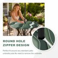 thumbnail image 4 of Round Outdoor Tablecloth with Umbrella Hole and Zipper, Green Ombre Tablecloth with Elastic Waterproof, Abstract Art Moire Ocean Waves Patio Table Covers for 55" - 60" Picnic Pool Tables, 4 of 9