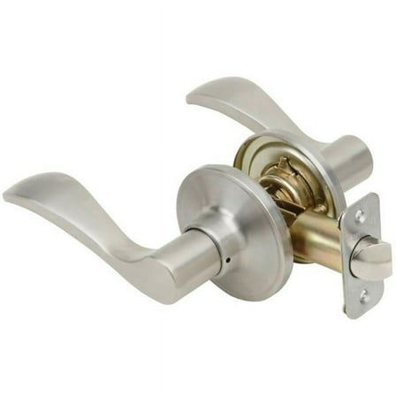 Pamex FLYEP03L Left Hand Naples Lever with Round Rose Passage Lockset Grade 3, Satin Nickel