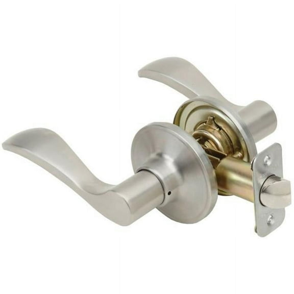 Pamex FLYEP03L Left Hand Naples Lever with Round Rose Passage Lockset Grade 3, Satin Nickel