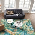 thumbnail image 3 of Area Rugs Indoor Non-Slip Rectangle Rug 2x3 Ft Turquoise Marble Abstract Geometric Contemporary Art Rug Rubber Backing Floor Mats Non Shedding Home Decor Carpet for Entryway Living Room, 3 of 8