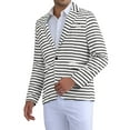 thumbnail image 4 of INSPIRE CHIC Striped Sport Coats for Men's Classic Fit Single Breasted Prom Formal Blazers, 4 of 6