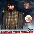 thumbnail image 5 of HOMCOM Pumpkin Ghost Outdoor Halloween Decoration with Sound Activated Light Up Eyes & Sound Effects, Prop for Party, 5 of 9
