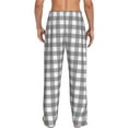 thumbnail image 3 of Picia Gray Checkboard Mens Soft Woven Cotton Elastic Waistband Sleep Pajama Pant Lounge Sleep Pant With Pockets And Drawstring-Small, 3 of 9