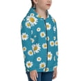 thumbnail image 5 of Pofeuu Daisies Flowers Print Teenage Zipper Hoodie Sweatshirts Hooded Casual Jackets With Pocket For Boys Girls-Small, 5 of 6