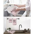 thumbnail image 5 of Happy Birthday Kitchen Dish Towels for Drying Dishes Set of 3, Pink Modern Abstract Art Waffle Weave Microfiber Hand Tea Bathroom Towels Quick Dry & Absorbent Towel 15.7x23.6, 5 of 7