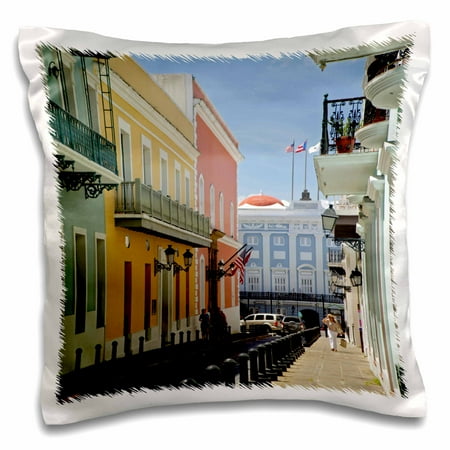 Living Puerto Rico Furniture 3dRose Puerto Rico, San Juan. Facades of Old San Juan - CA27 KWI0013 - Kymri Wilt - Pillow Case, 16 by 16-inch ()