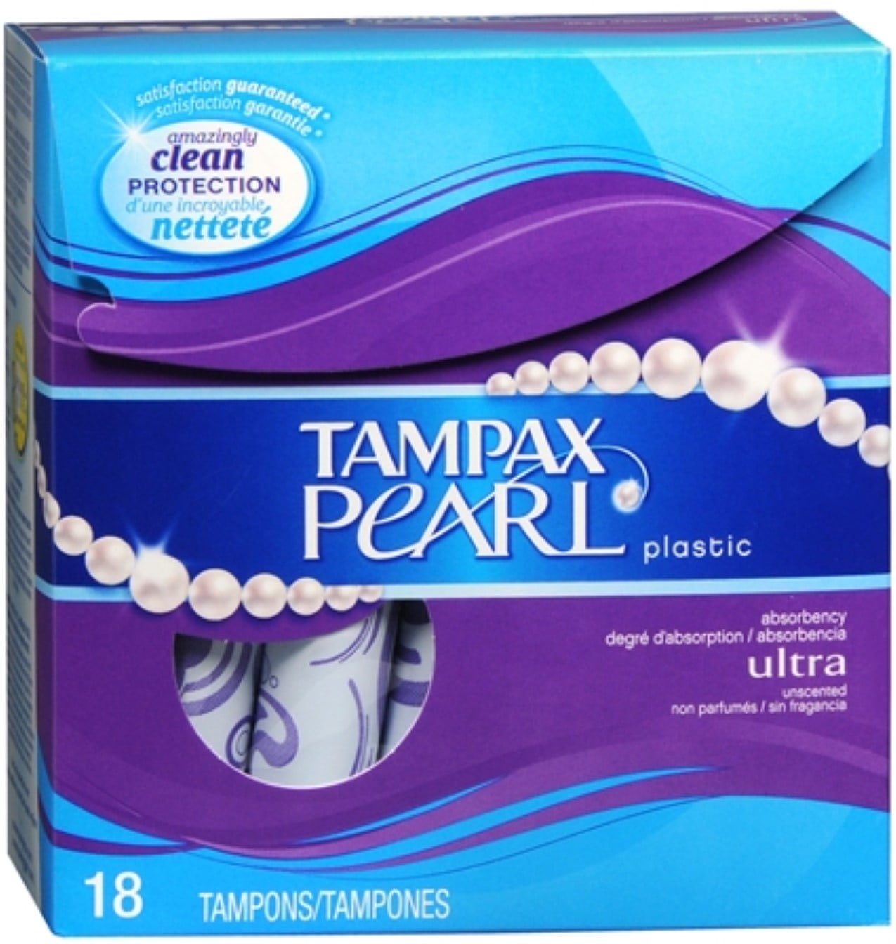  Tampax Pearl Tampons with Plastic Applicator, Ultra Absorbency,  Unscented, 18 Count - Pack of 12 (216 Count Total) : Health & Household