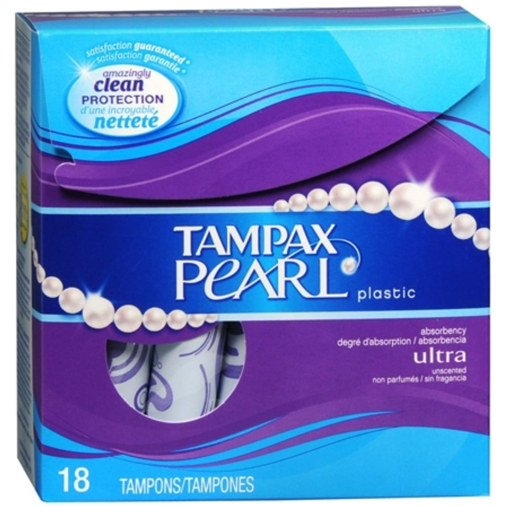 Tampax Pearl Plastic Tampons Ultra Unscented Ultra Absorbency 18 Each