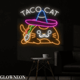 thumbnail image 4 of Glowneon Taco Cat Neon Sign, Tacos Led Sign, Mexican Tacos Store Sign, 4 of 5